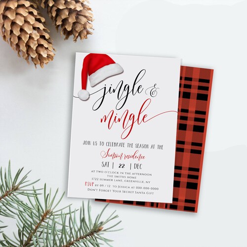 Jingle and Mingle Invite Template Holiday Party Invitation - Etsy