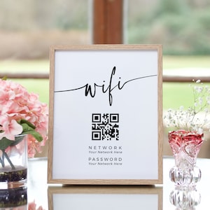Printable WiFi QR Code Sign: Editable Template (Instant Download)