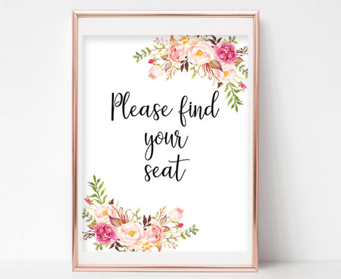 Printable Please Find Your Seat Sign Table Sign Party | Etsy