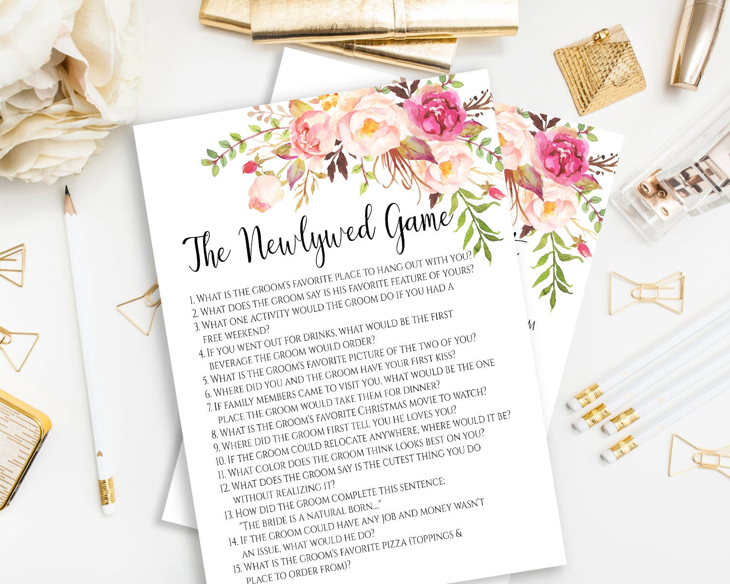 Editable Game The Newlywed Game How Well Does Bride Know the Groom Game Card Wedding Shower Games Prize Games Bachelorette Instant Download