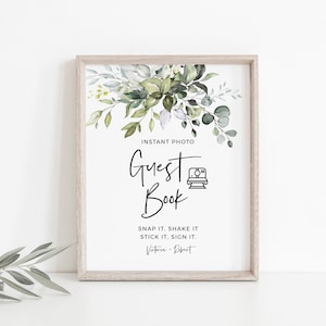 Instant Photo Guest Book Sign: Wedding Template (Digital Download, POE)