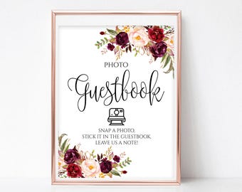 Photo Guestbook Printable Photo Guestbook Sign Printable Photo Guestbook Photo Guest Book Sign Photo Guest Book Printable 4x6, 5x7, 8x10