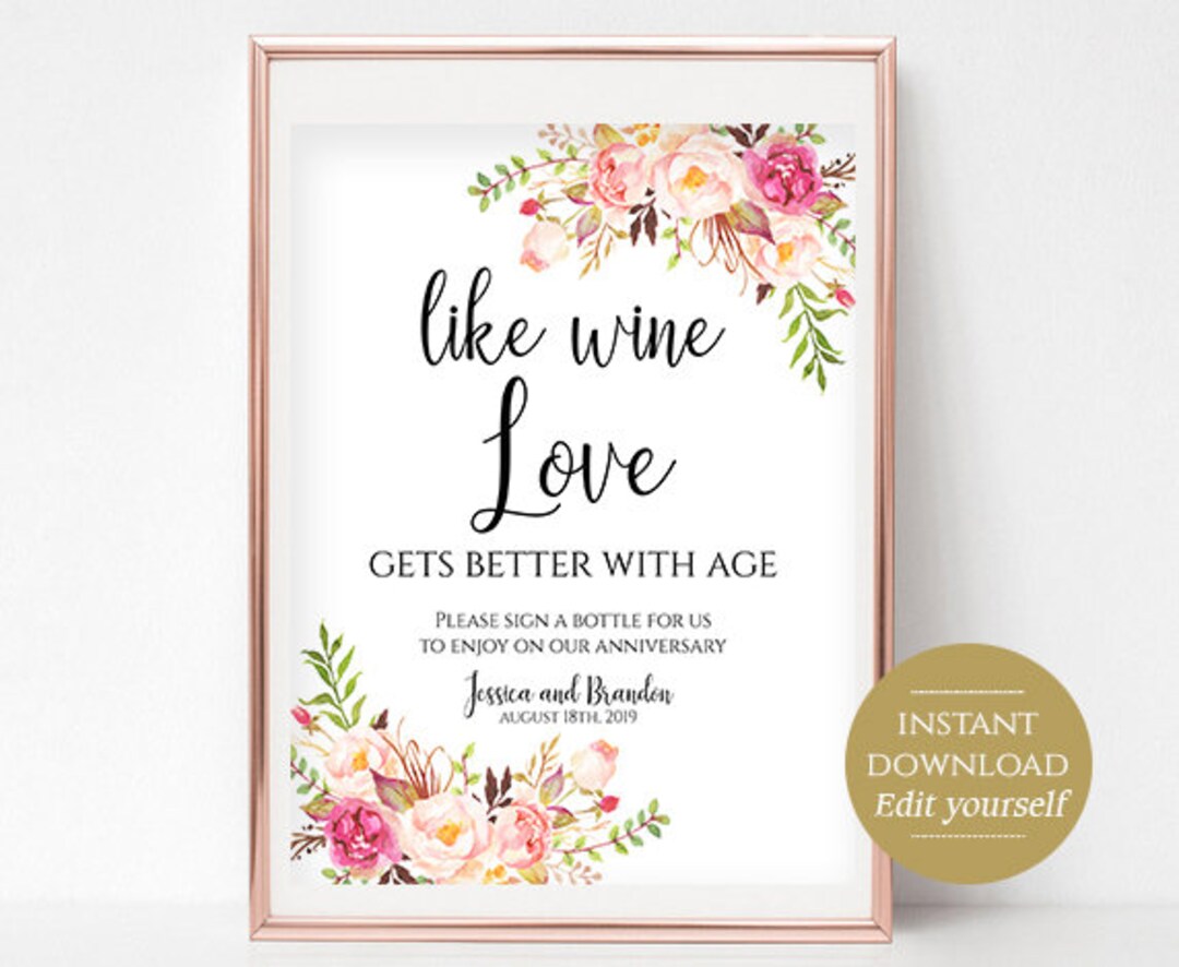 Personalized Sign A Bottle Sign Sign A Bottle Printable Wine - Etsy