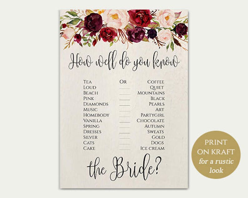 Bridal Shower Games Bridal Shower Game Set Bridal Game Set Etsy