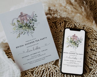 Brautparty-Tea-Party-Einladung (Digitaler Download, POE)