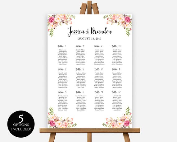 printable wedding seating chart template alphabetical seating chart printable seating board editable seating chart poster wedding sign diy blank seating chart template