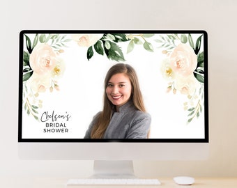 Zoom Background Virtual Bridal Shower or Baby Shower: Editable Template for Any Event (Digital Download)