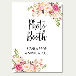 Printable Photo Booth Sign Printable Wedding Photo Booth Sign Photo ...