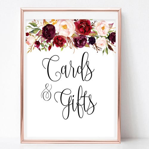 Cards &amp; Gifts Wedding Sign Printable Cards and Gifts Wedding - Etsy
