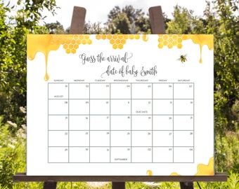 Baby Due Date Game, Guess Baby's Birth Date, Baby Shower Prediction Game, Editable Templett
