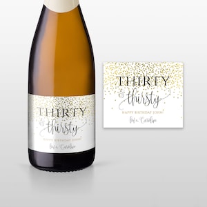 Personalized Birthday Champagne Label: Editable Text, Any Age (Instant Download)