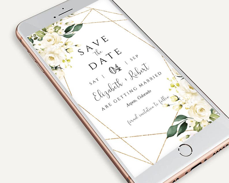 Evite Save the Date Electronic Save the Date Text Message Etsy