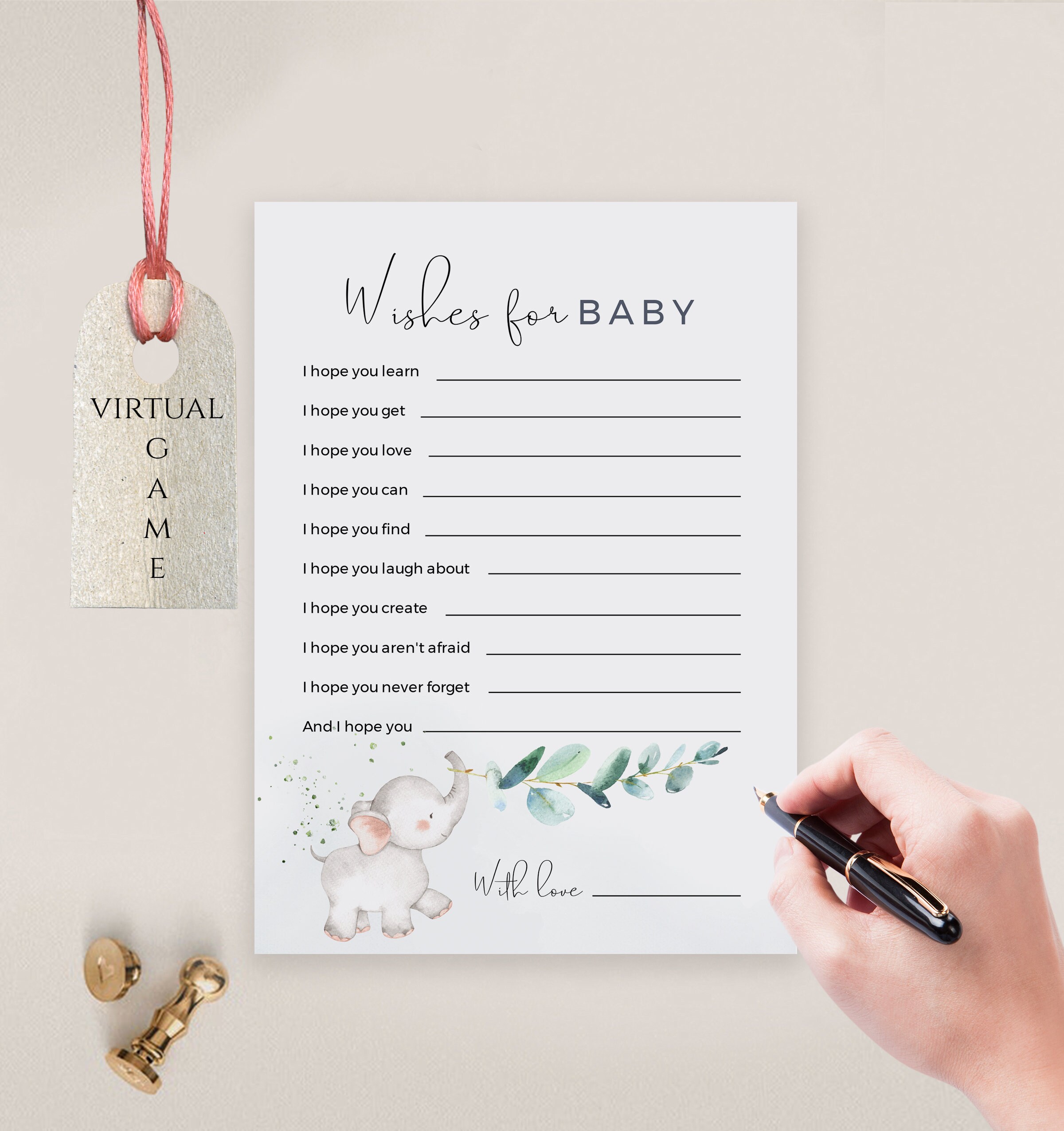 Baby Wish Cards Wishes for Baby Cards Baby Advice Virtual & Etsy