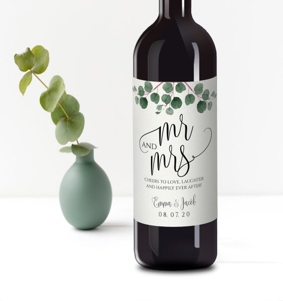 Free Printable Custom Bottle Labels - Engagement Gift Idea