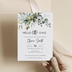 Faire-part de baby shower verdure : shower de couple, texte modifiable (téléchargement numérique, POE)