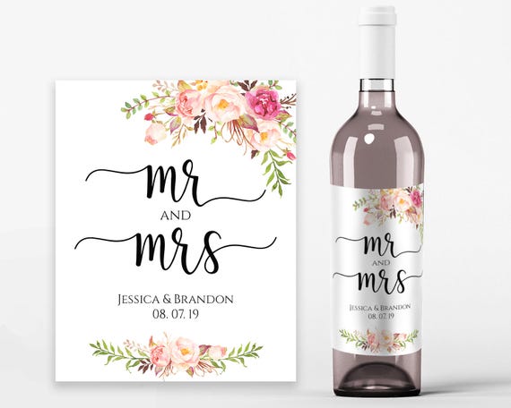 Free Printable Custom Bottle Labels - Engagement Gift Idea