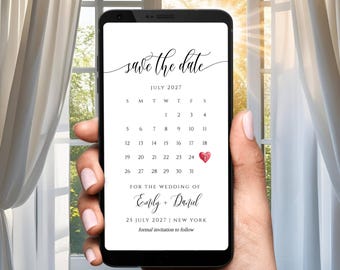 Trendy Wedding Save the Date Invitation: Minimalist Digital Invite (Instant Download, SOL)