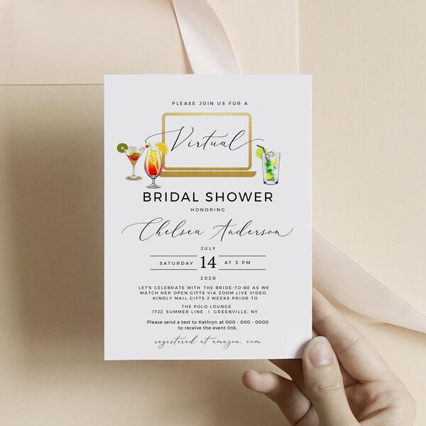 Virtual Bridal Shower Invitation Instant Download Etsy