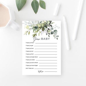 Baby Wish Cards, Wishes for Baby Cards Printable & Virtual Baby Shower Game, DIY Template, Instant Download, Templett, POE