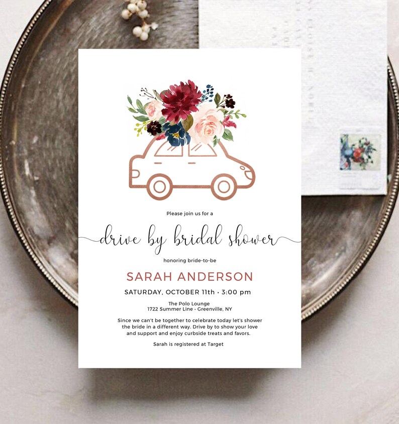 Drive by Parade Bridal Shower Template Social Distance Bridal Etsy