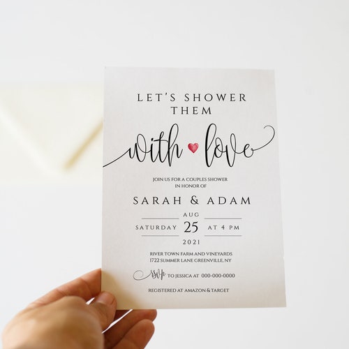Couples Shower Invitation Printable Wedding Shower Invite Etsy