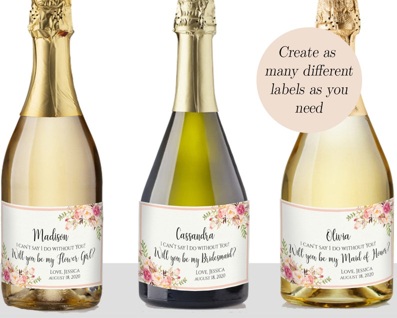 Bridesmaid Wine label Will You be my Maid of Honor Wine Labels | Etsy