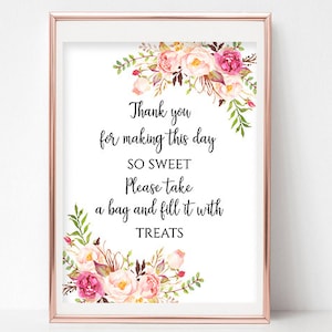 Candy Buffet Sign Printable: Pastel Blooms  Floral Sweets Table Decor (Digital Download)