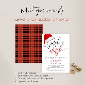 Jingle and Mingle Invitation Template, Christmas Party Invite ...