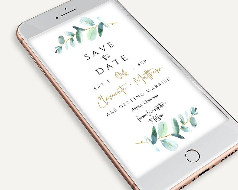 Save the Date Evite Electronic Save the Date Text Message Etsy