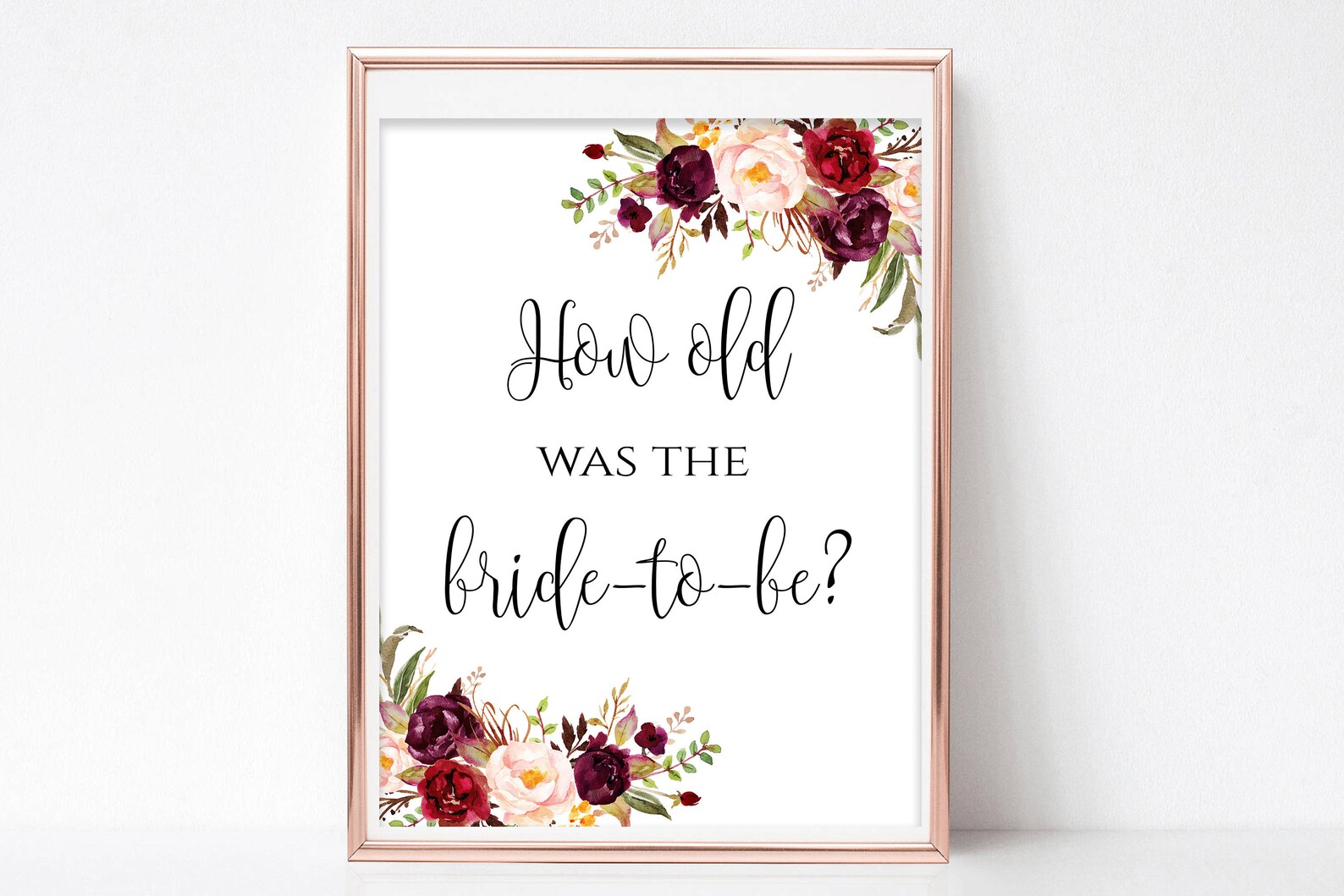 Printable How Old Was the Bride to Be Printable Bridal Shower - Etsy