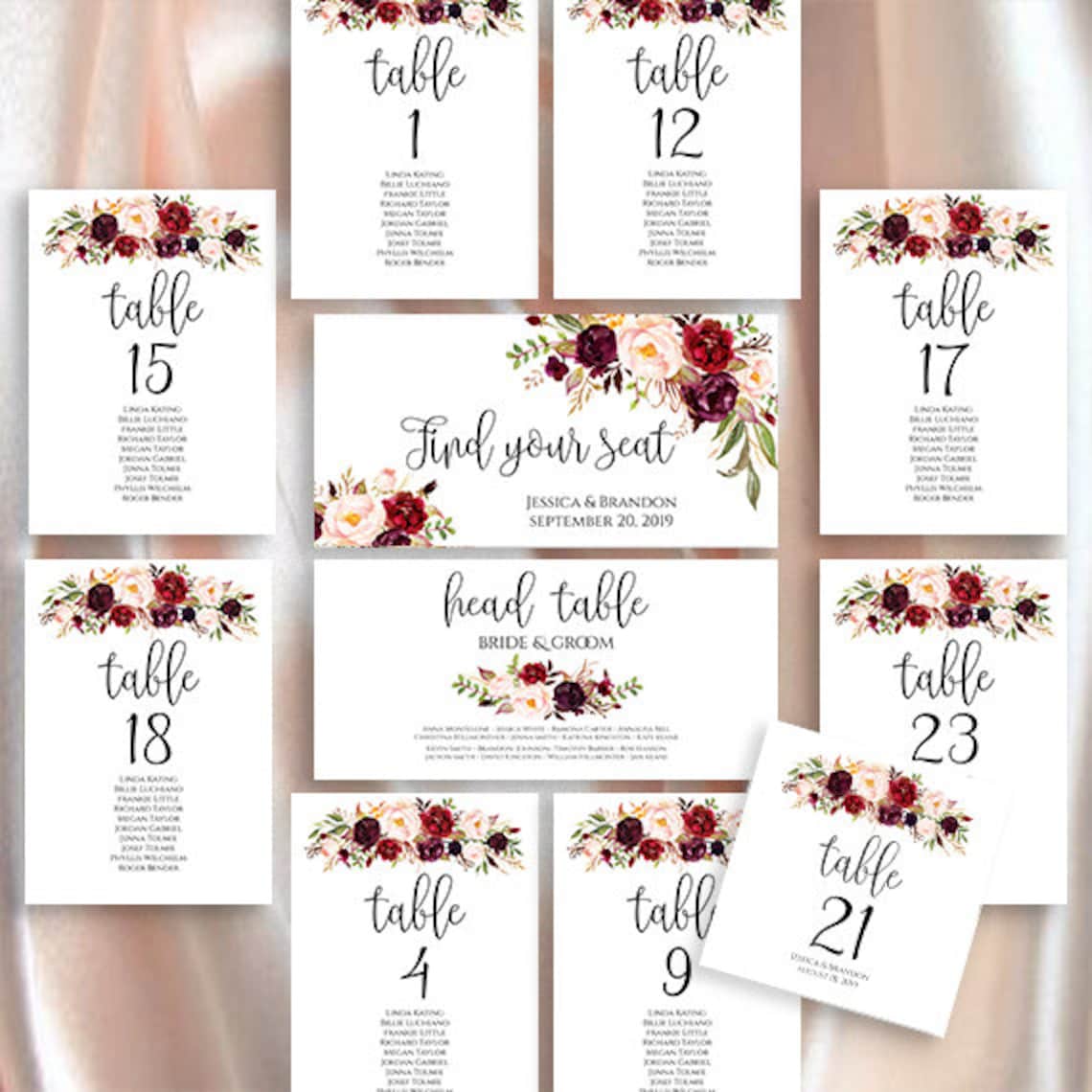 Printable Wedding Seating Template Seating Plan Wedding | Etsy