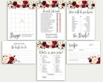 Bridal Shower Games Bridal Shower Game Set Bridal Game Set Bridal Games Bundle Printable Bridal Games Bridal Tea Games Floral Game Set DIY