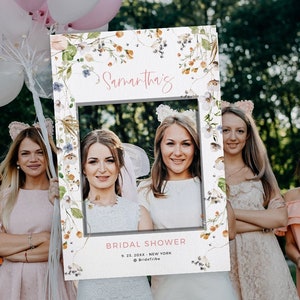 Wildflower Bridal Shower Photo Prop Frame (Instant Download)