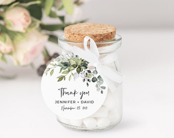 Etiquetas para recuerdos de boda, etiquetas de regalo circulares, pegatinas redondas imprimibles, 2x2, plantilla editable, descarga instantánea, editar con Templett, POE