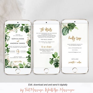 Tropical Wedding Invitation: Electronic Wedding Evite (DIY Template)