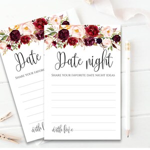 Date Night Karten Date Night Ideen Date Glass Hochzeits-Ratschlagskarte Ehe-Ratschlagsvorlage Brautdusche Spielkarten Instant Download Boho Chic