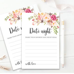 Date Night Cards Date Night Ideen Date Glass Hochzeits-Beratungskarte Heirats-Beratungsvorlage Brautparty Spielkarten Pastellblüten-Sammlung