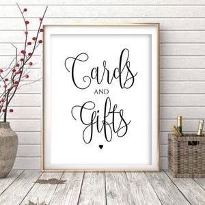 Cards and Gifts Sign Gift Table Sign Cards and Gifts Printable Wedding Sign Instant Download PDF 4x6, 5x7, 8x10, POPC