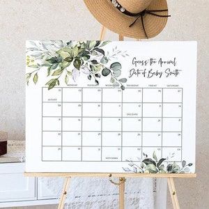 Jeu de calendrier de date d'échéance pour bébé Calendrier d'anniversaire de bébé imprimable Devinez l'anniversaire de bébé, téléchargement immédiat, modifier avec Templett, POE