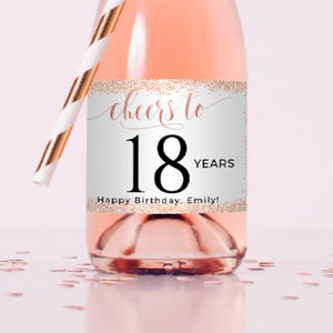 Mini Champagne Label Birthday Mini Wine Labels, 21st Birthday, 30th, 40th, 50th, Any Age, Instant Download