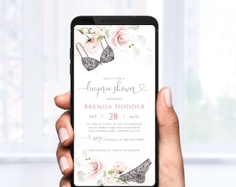 Lingerie Shower Invitation, Bachelorette Party Invite, Lingerie Party, Hen's Party, Editable Printable Instant