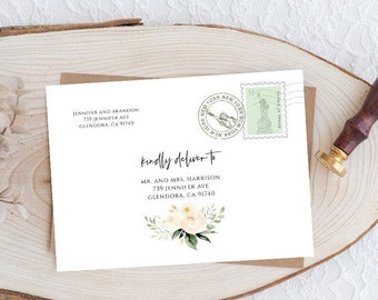 Wedding Invitation Envelope Template, Wedding Address Printable, Editable A1, A7 Sizes (Instant Download)