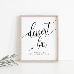 Dessert Bar Sign, Printable Dessert Sign, Dessert Table Sign, Dessert Table Decor, Wedding Table Signs, DIY Wedding, Calligraphy