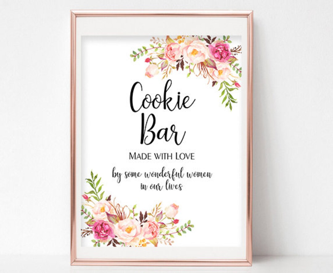 Printable Cookie Bar Sign Dessert Table Sign Wedding Sign Printable ...