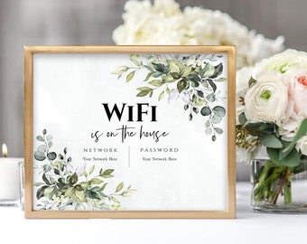 Panneau de mot de passe WIFI modifiable : décoration de la chambre (téléchargement instantané, point d'entrée)