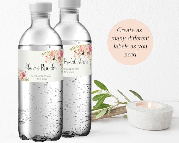 Printable Water Bottle Labels Vintage Luxury Bow Diamond 