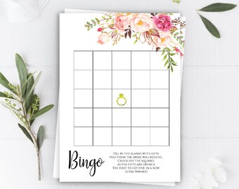 EDITIERBARE Bingo-Spiel, Bingokarten, Bachelorette Party Spiel, Brauttee-Party, Brautkarten, druckbare Brautduschenaktivität, Pastellblüten
