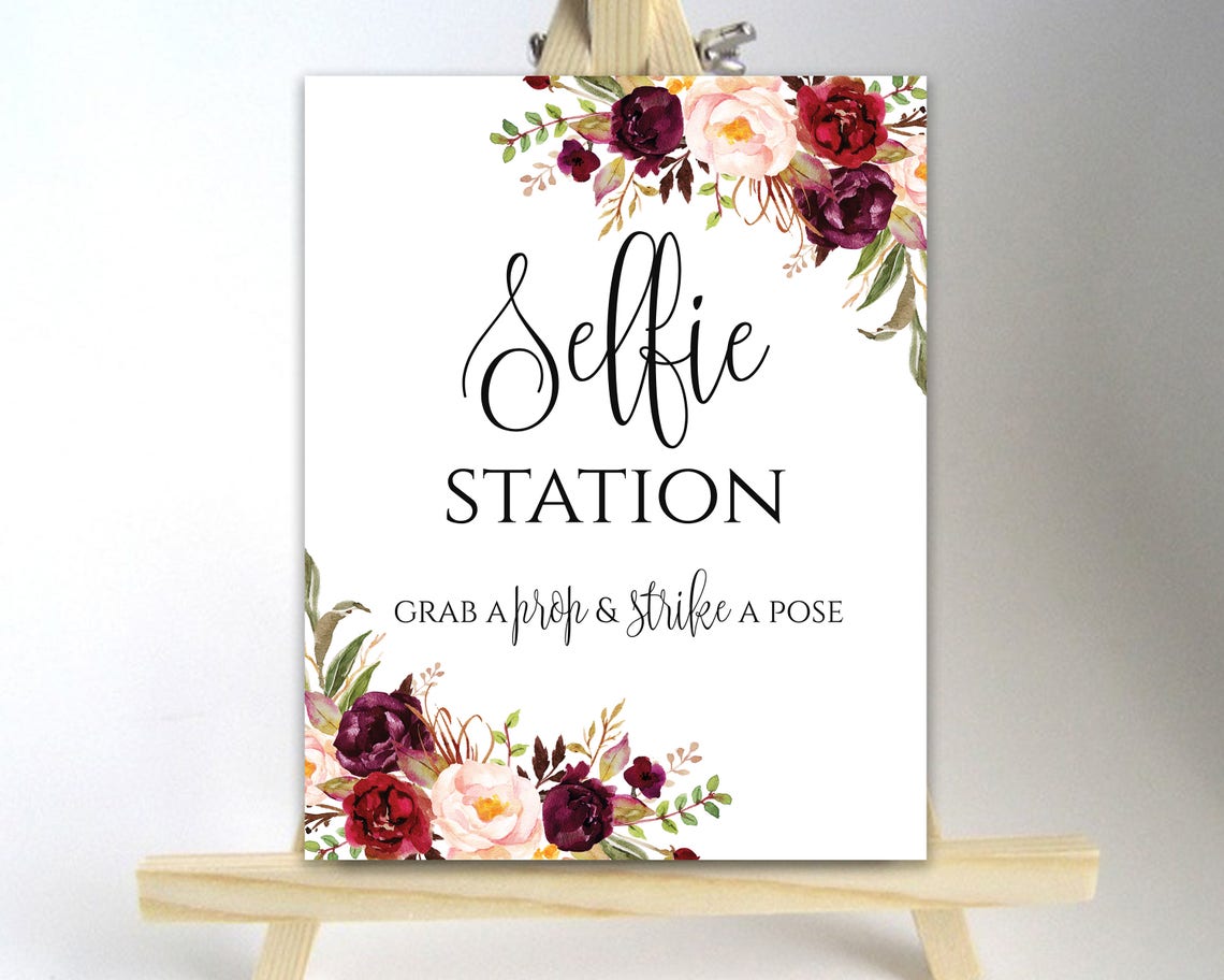 Wedding Photo Booth Sign Printable Selfie Station Sign Wedding | Etsy