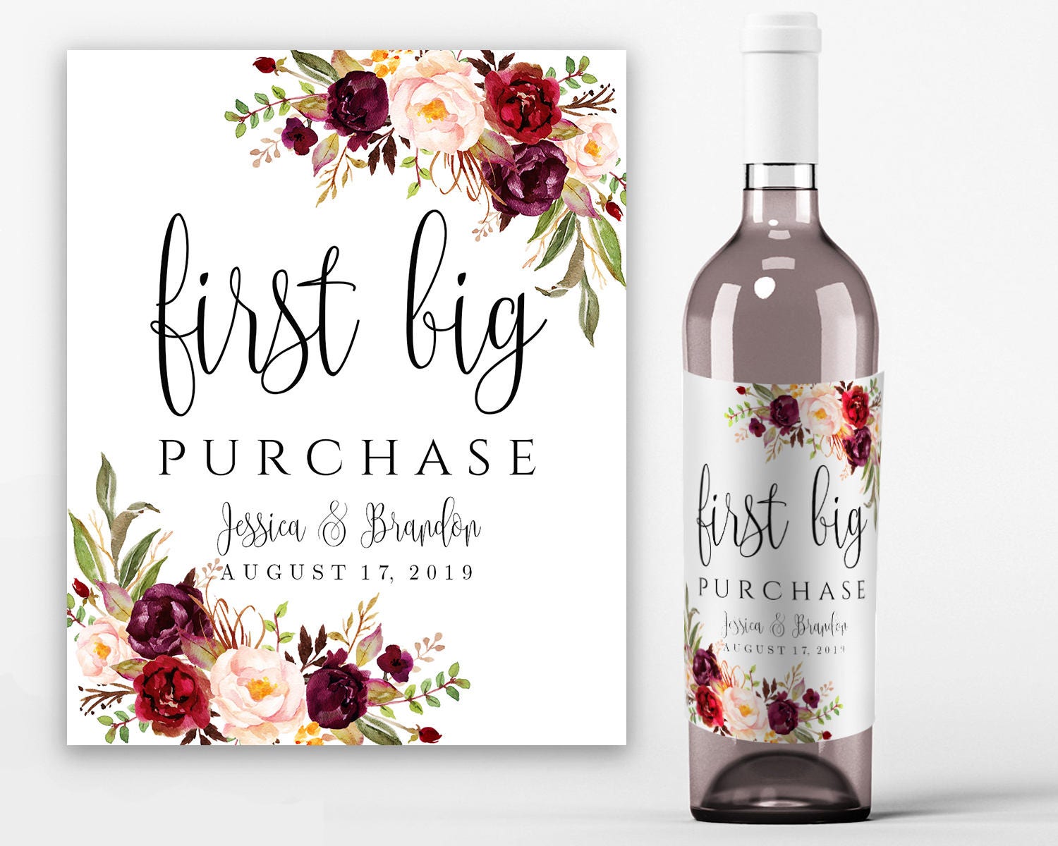 Printable Wine Label Template Wine Bottle Labels Bridal Wine  Etsy Within Blank Wine Label Template