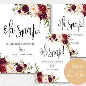 Oh Snap Wedding Sign Internet Sign Hashtag Sign Hashtag Printable ...
